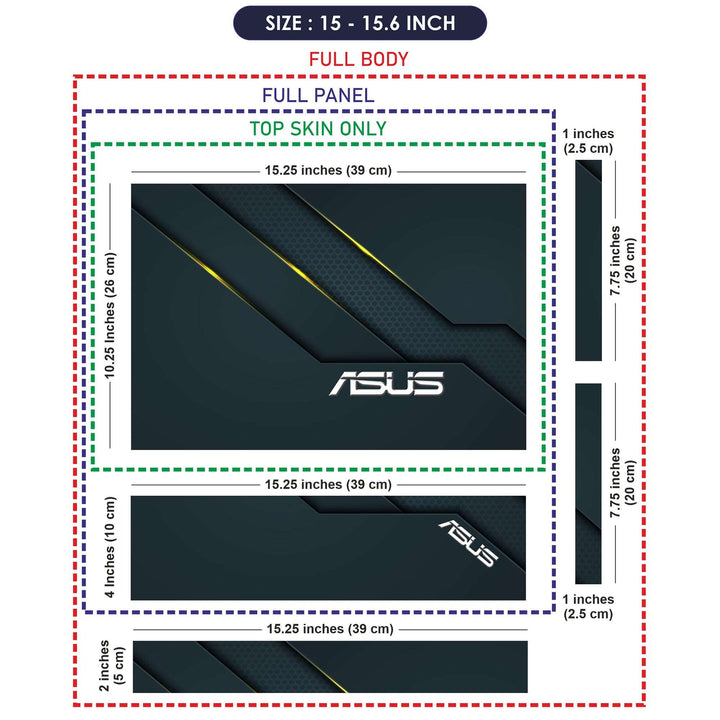 Laptop Skin - Asus Silver Embossed With Yellow Highlighter