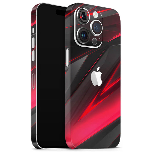 Apple iPhone Skin Wrap - Black Red 3D Pattern - SkinsLegend