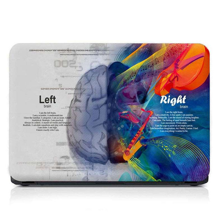 Full Panel Laptop Skin - Brain Left Right Blue