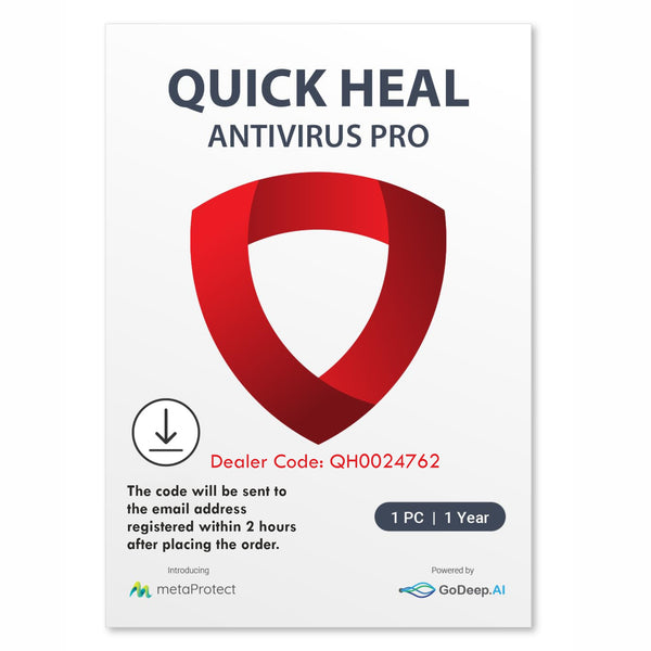 Quick Heal Antivirus Pro - 1 PC, 1 Year (Instant Email Delivery)