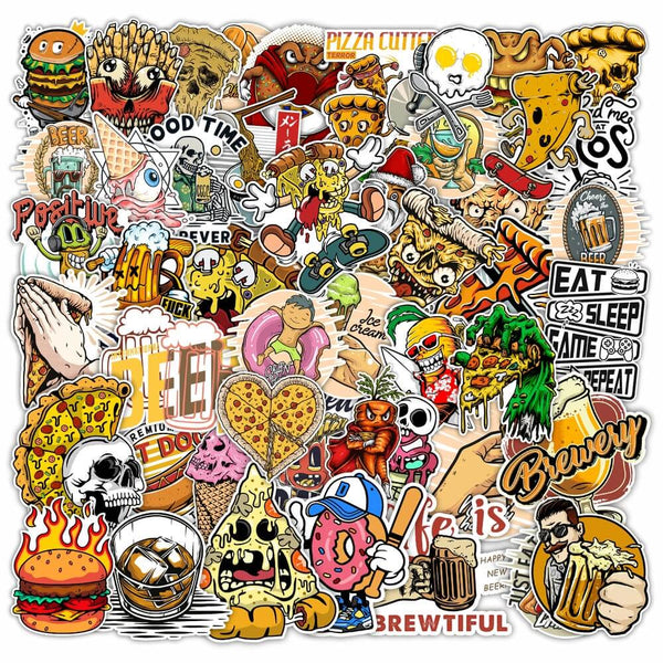 Fast Food Decal Stickers - Set of 48 High-Quality