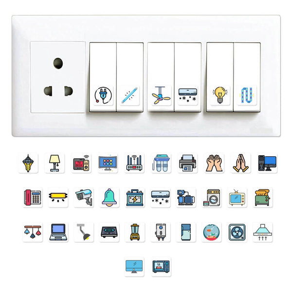 Set of 228 Switch Stickers: Enhance Switchboard Organization & Decor
