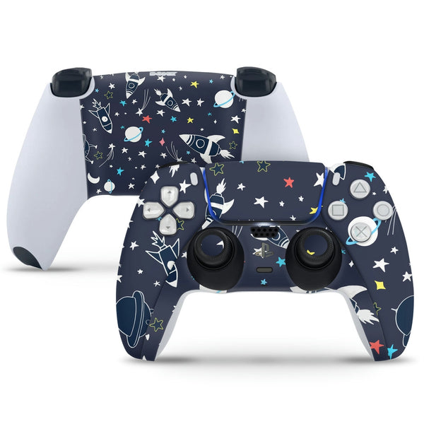 PS5 Controller Skin - Space Symbol Drawing on Black