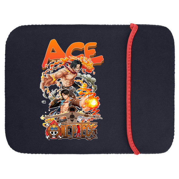 Printed Neoprene Reversible Laptop & Tablet Sleeve - One Piece Ace DS2