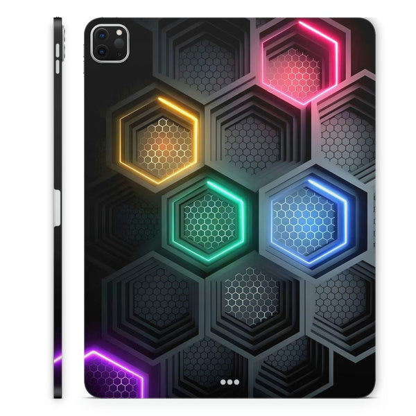 Tablet Skin Wrap - Multicoloured 3D Hexagons