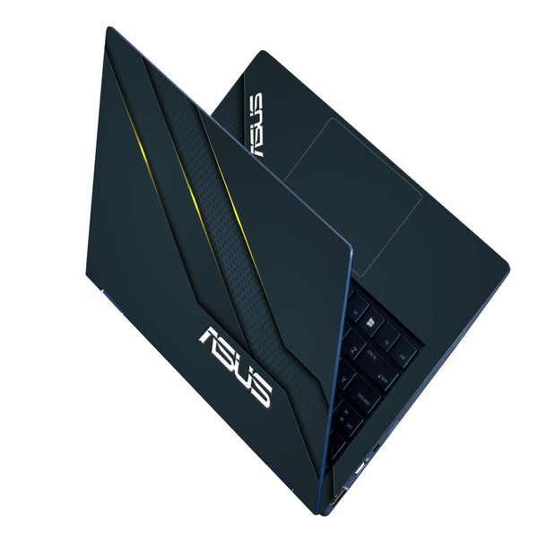 Laptop Skin - Asus Silver Embossed With Yellow Highlighter