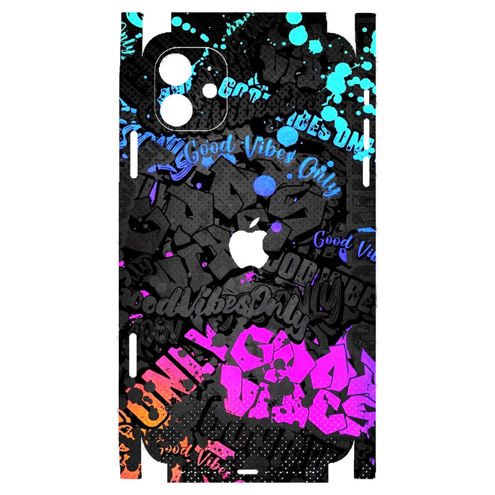 Apple iPhone Skin Wrap - Good Vibes Collage Black - SkinsLegend