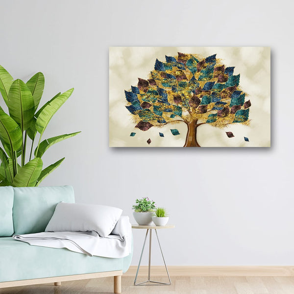 32x20 Canvas Painting - Tree Leaf Art