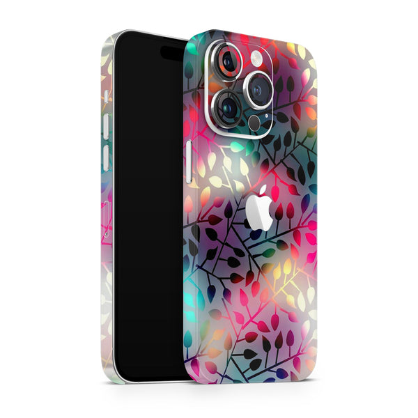 Apple iPhone Skin Wrap - Neon Multi Leafs - SkinsLegend