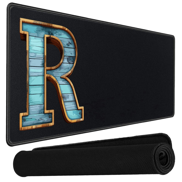 Anti-Slip Extended Desk Mat Gaming Mouse Pad - Realistic Letter R