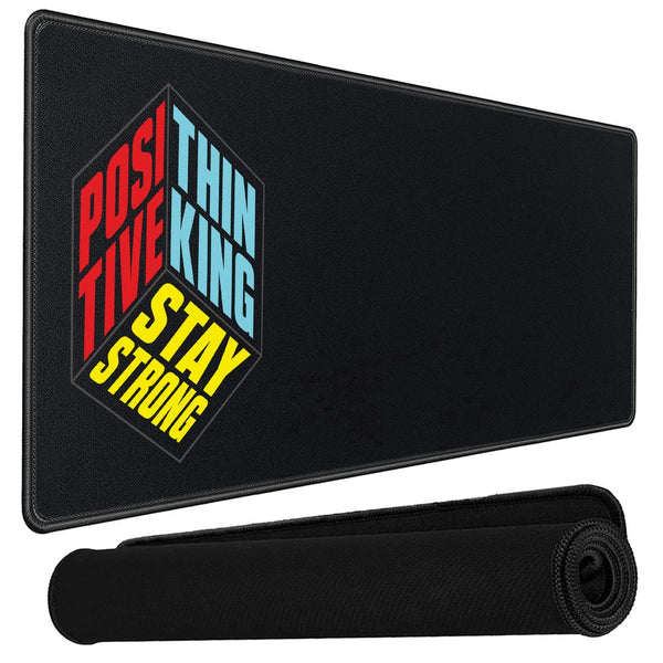 Anti-Slip Extended Desk Mat Gaming Mouse Pad - Positive Thinking Qube