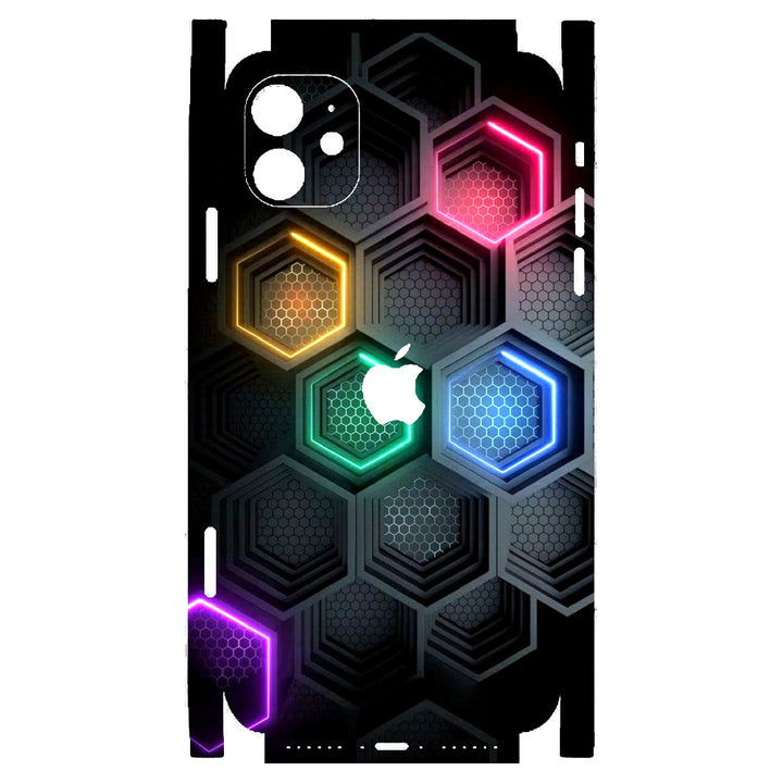 Apple iPhone Skin Wrap - Neon Hexagons - SkinsLegend