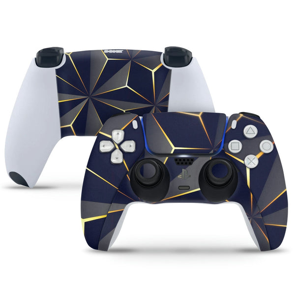 PS5 Controller Skin - Triangle Black Gold