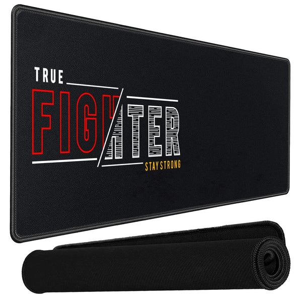 Anti-Slip Extended Desk Mat Gaming Mouse Pad - True Fighter Stay Strong