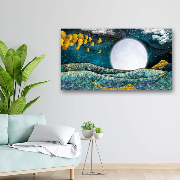 36x20 Canvas Painting - Big White Moon