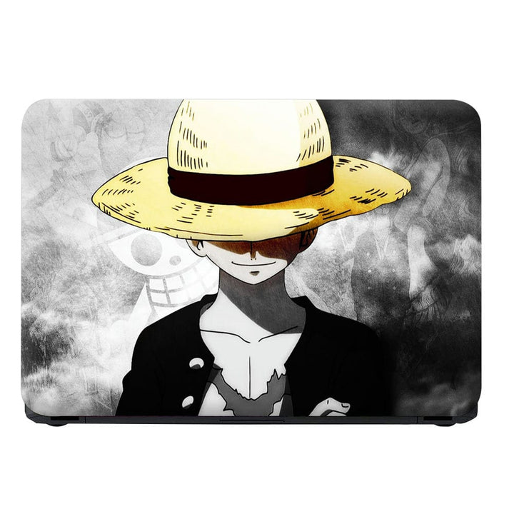 Laptop Skin - Yellow Black Hat Luffy Black Dress One Piece
