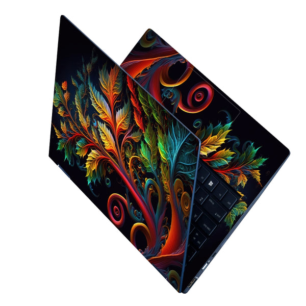 Laptop Skin - Colorful Painting of a Tree Spiral Design