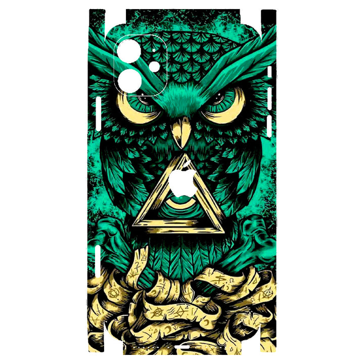 Apple iPhone Skin Wrap - Green Owl Design - SkinsLegend