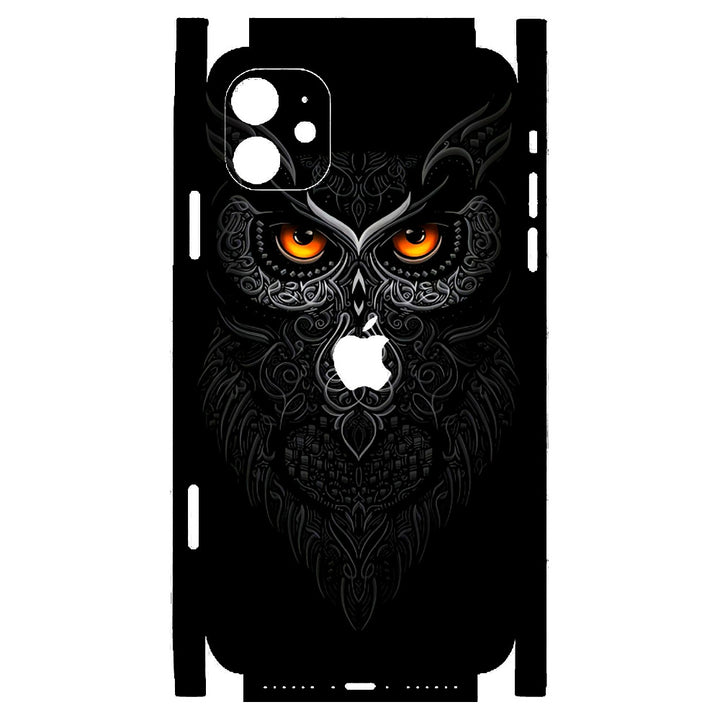 Apple iPhone Skin Wrap - Black Owl Design - SkinsLegend