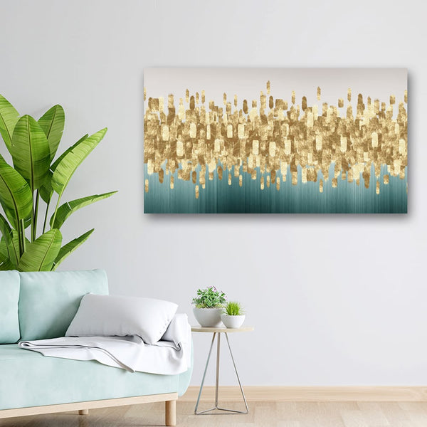 36x20 Canvas Painting - Golden Brush Art Candle