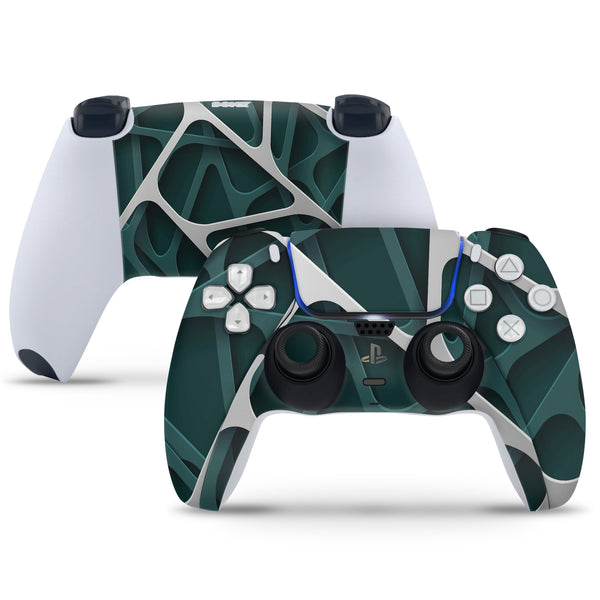 PS5 Controller Skin - 3D Background With Green
