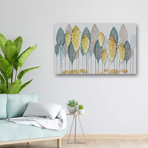 32x20 Canvas Painting - Stand Metal Leaves