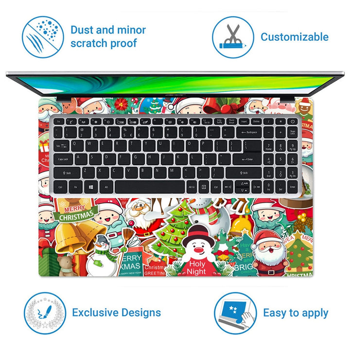 Laptop Skin - Christmas Santa Sticker Bomb