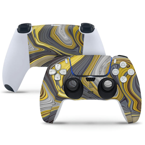 PS5 Controller Skin - Yellow Grey Radiant