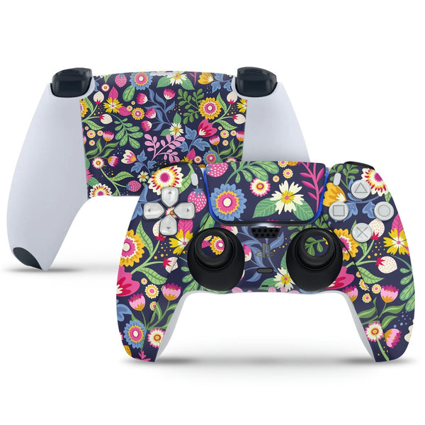 PS5 Controller Skin - Multicolor Flower and Leaves