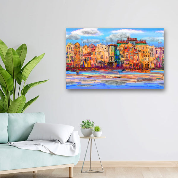 32x20 Canvas Painting - City View Art
