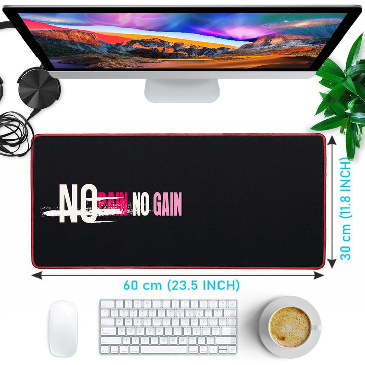 Anti-Slip Extended Desk Mat Gaming Mouse Pad - No Pain No Gain