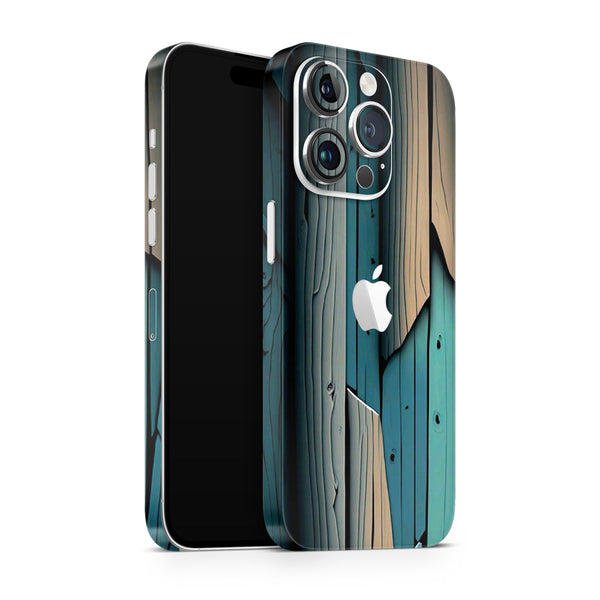 Apple iPhone Skin Wrap - Ligth Brown Green Shade Wooden - SkinsLegend