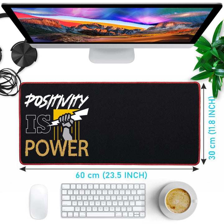 Anti-Slip Extended Desk Mat Gaming Mouse Pad - Positivity Is Power