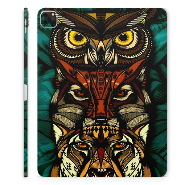 Tablet Skin Wrap - Owl and Wolf Design