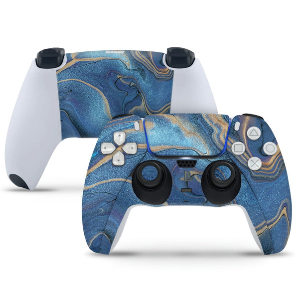 PS5 Controller Skin - Sparkle Sand on Blue Stone