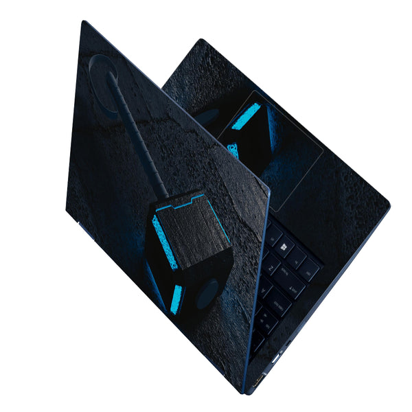 Laptop Skin - Thor Blue Neon Hammer