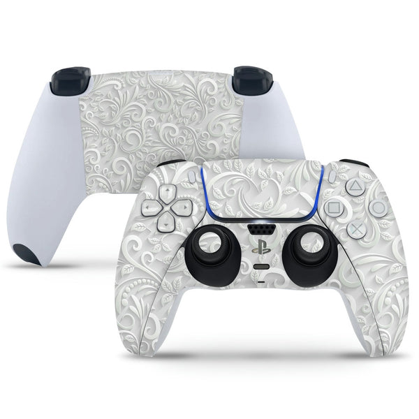 PS5 Controller Skin - White 3D Floral