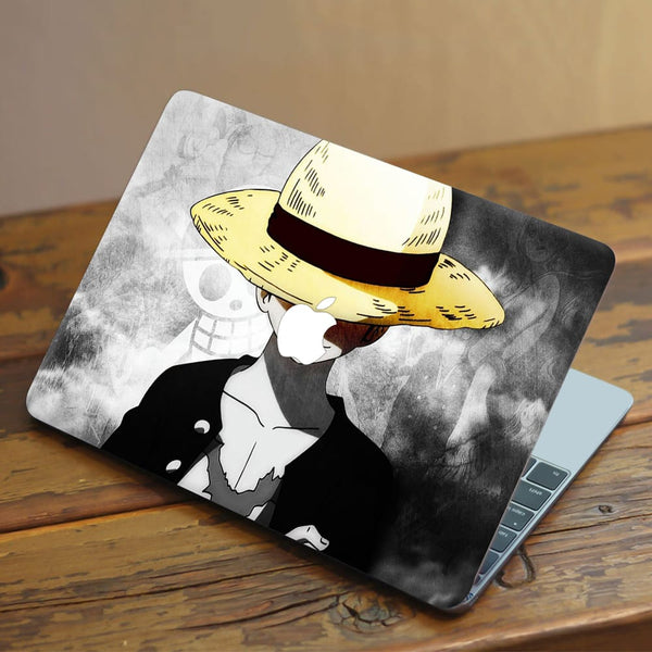 Laptop Skin for Apple MacBook - Yellow Black Hat Luffy Black Dress One Piece