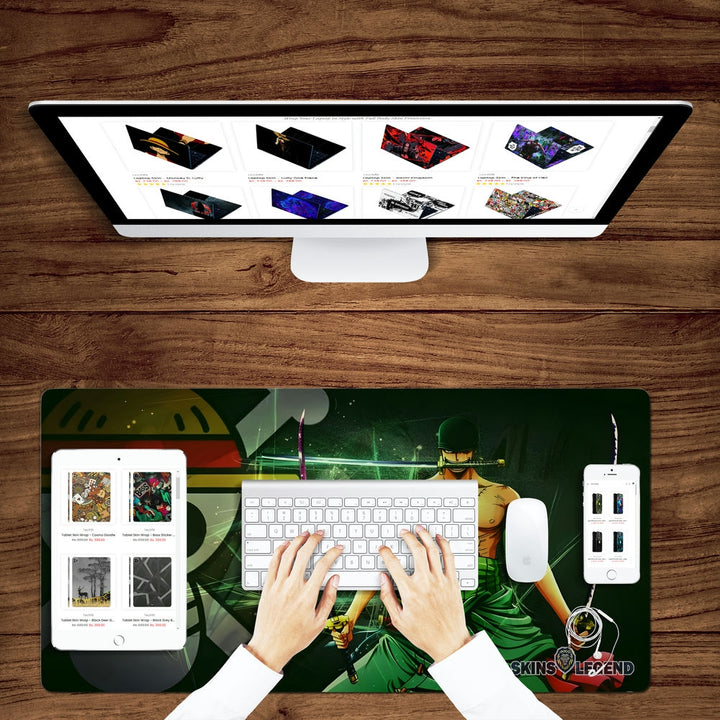 Anti-Slip Desk Mat Gaming Mouse Pad - One Piece Roronoa Zoro RZ08