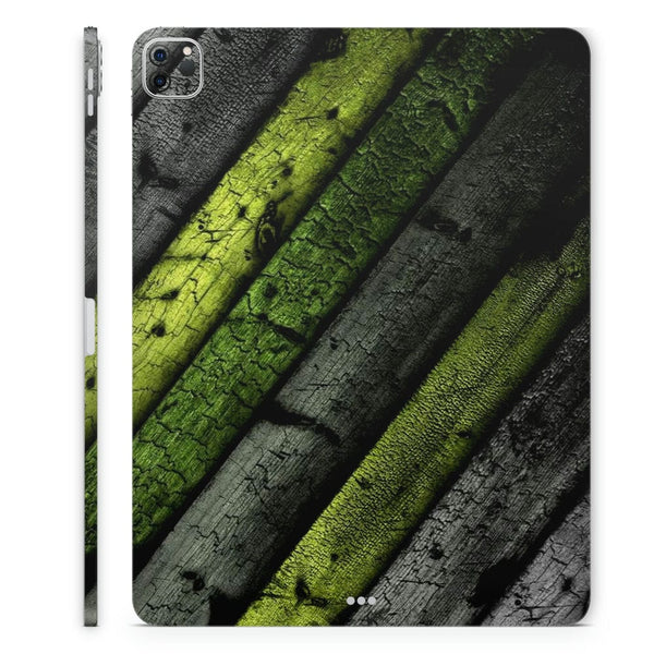 Tablet Skin Wrap - Green Black Wooden Design