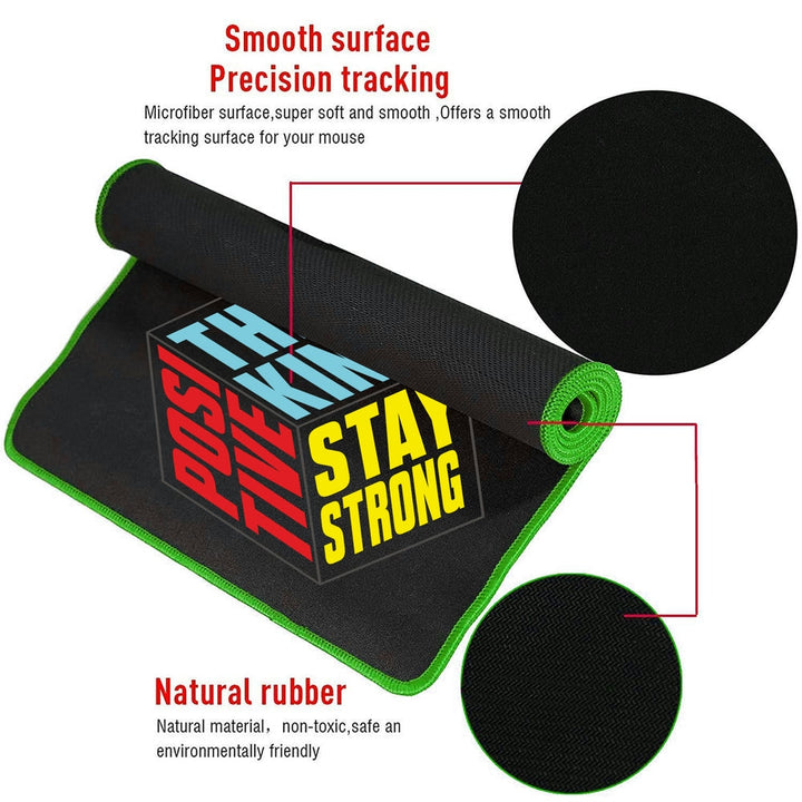 Anti-Slip Extended Desk Mat Gaming Mouse Pad - Positive Thinking Qube