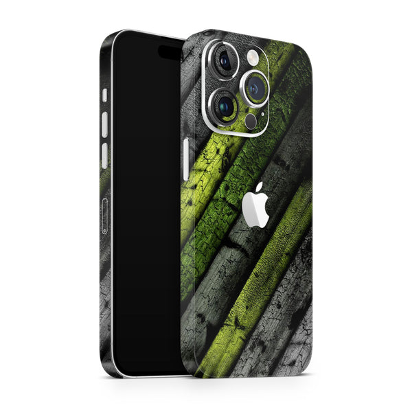Apple iPhone Skin Wrap - Green Black Wooden - SkinsLegend