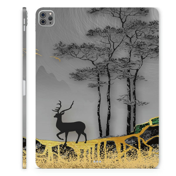 Tablet Skin Wrap - Black Deer Golden Forest