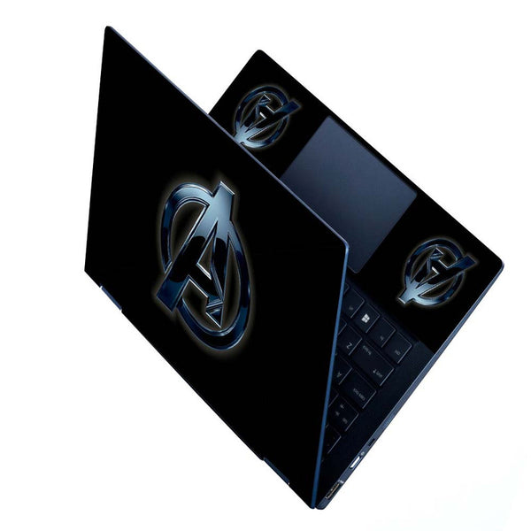 Full Panel Laptop Skin - A Crystal Logo on Black