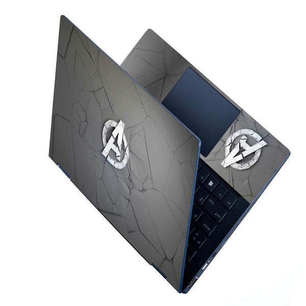 Full Panel Laptop Skin - A Logo Grey