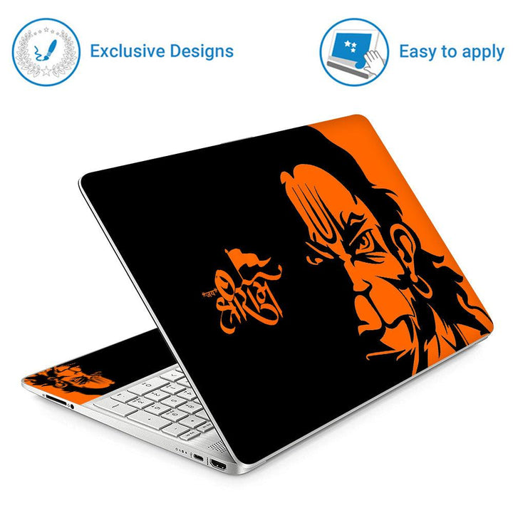 14 Inch Full Panel Laptop Skin - Angry Hanuman