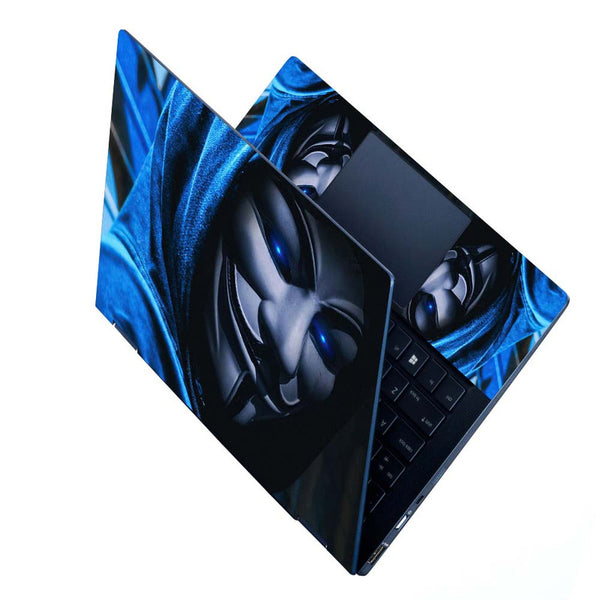 Full Panel Laptop Skin - Anonymous Guy Blue Hoodie
