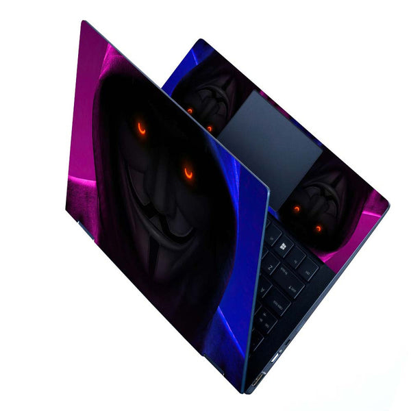 Full Panel Laptop Skin - Anonymous with Orange Eyes