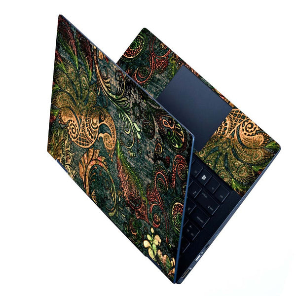 Full Panel Laptop Skin - Antique Peacock Feather