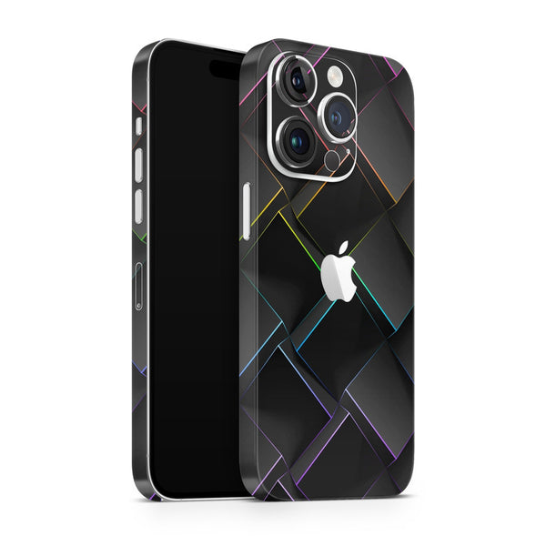 Apple iPhone Skin Wrap - 3D Squares on Black - SkinsLegend